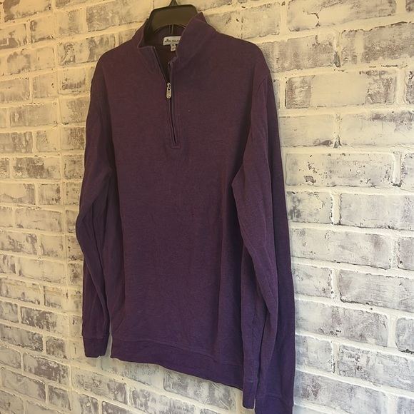 Peter Miller Men's Quarter-Zip Sweater Purple Pullover Long Sleeve Golf Medium - Picture 2 of 7